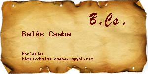 Balás Csaba névjegykártya