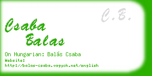 csaba balas business card